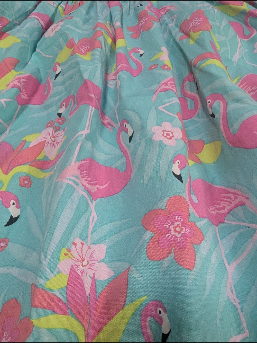 Gymboree Tropical Paradise Size 7 Green Flamingo Halter Dress Polplin Summer - Picture 2 of 7
